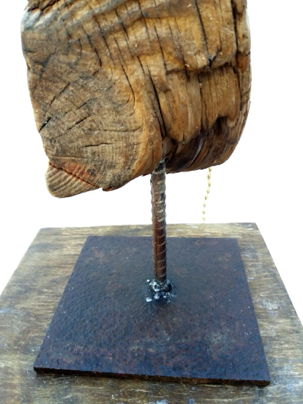 Lámpara industrial vintage en madera de deriva reciclada - Imagen 5