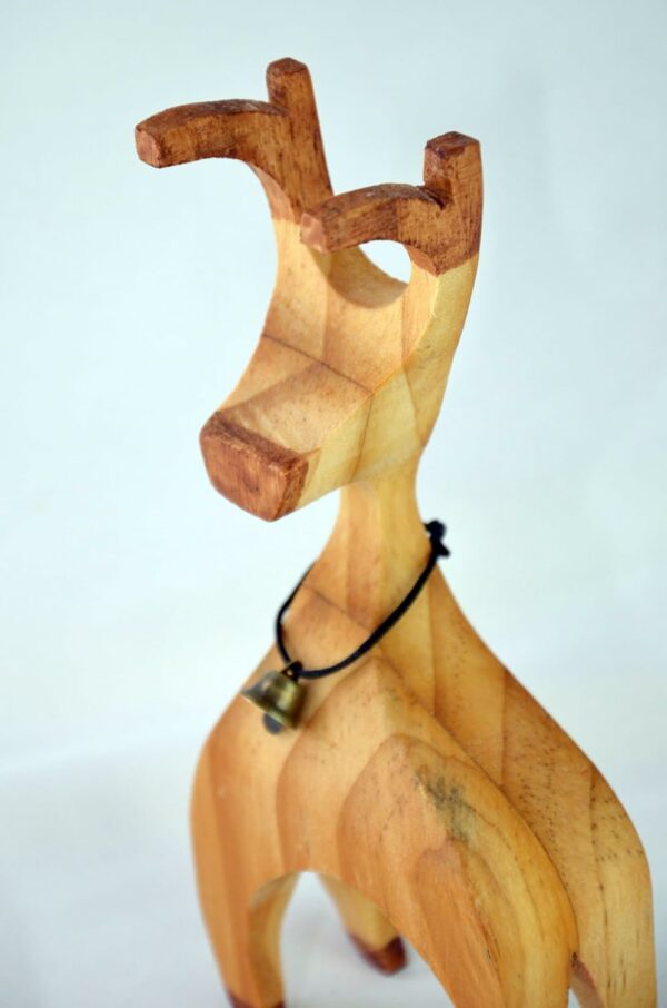 Reno Madera Reciclada, Adorno de Decoración Navideña, Escultura talla de madera animal